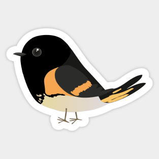 A vector illustration of a cute comic American redstart Sticker